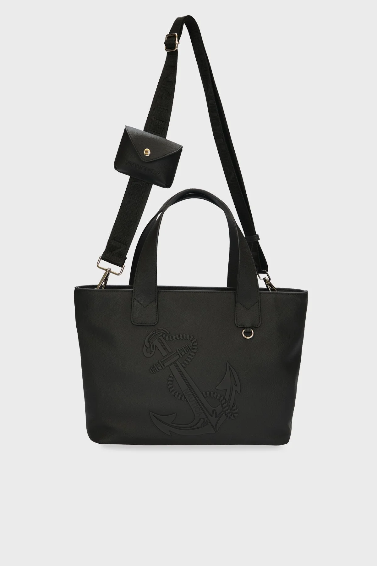 Nautica Logolu Mini Cüzdanlı Çıkarılabilir Uzatma Askılı Bayan Çanta CN6176T SİYAH - 1