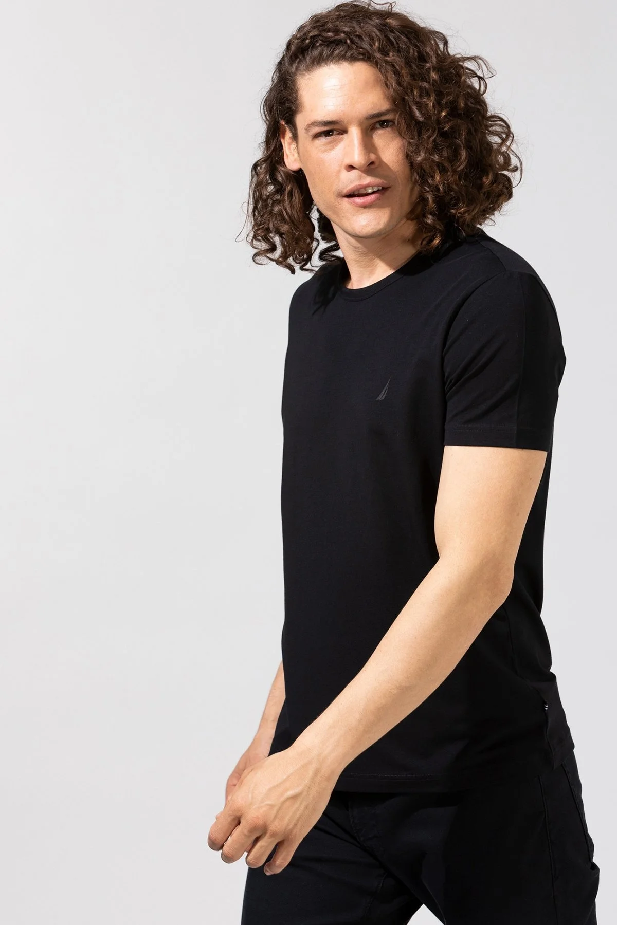 Nautica Pamuklu Bisiklet Yaka Standart Fit Erkek T Shirt V15128T 0TB SİYAH - 3
