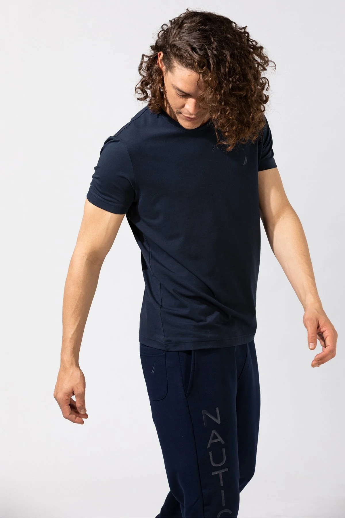 Nautica Pamuklu Bisiklet Yaka Standart Fit Erkek T Shirt V15128T 4NV LACİVERT - 3