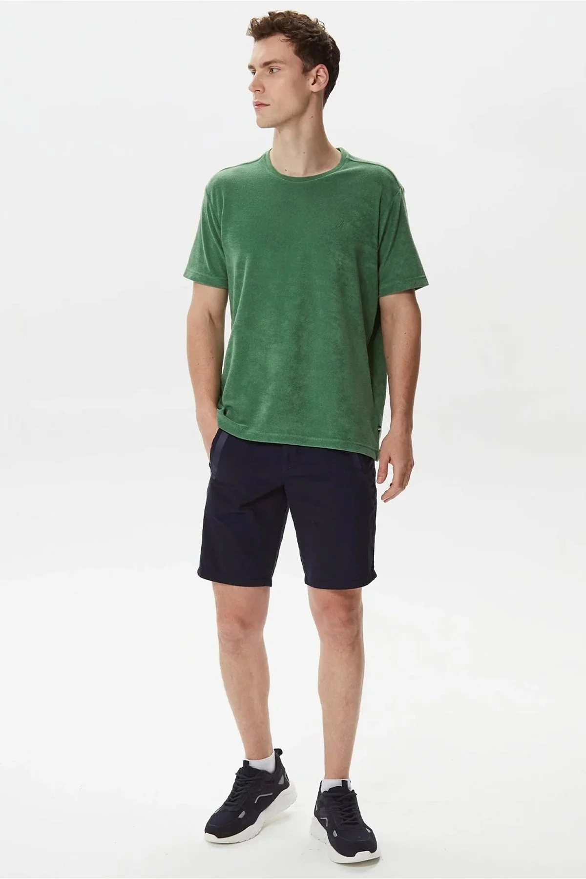 Nautica Pamuklu Bisiklet Yaka Standart Fit Erkek T Shirt V35004T 3FY YEŞİL - 6