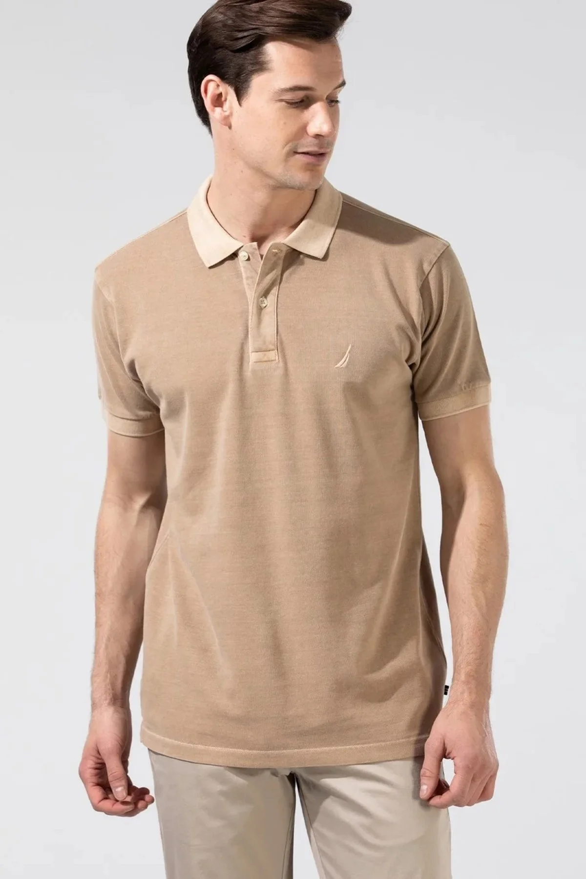 Nautica Pamuklu Düğmeli Classıc Fit Erkek Polo T Shirt K35111T 2TK BEJ - 6