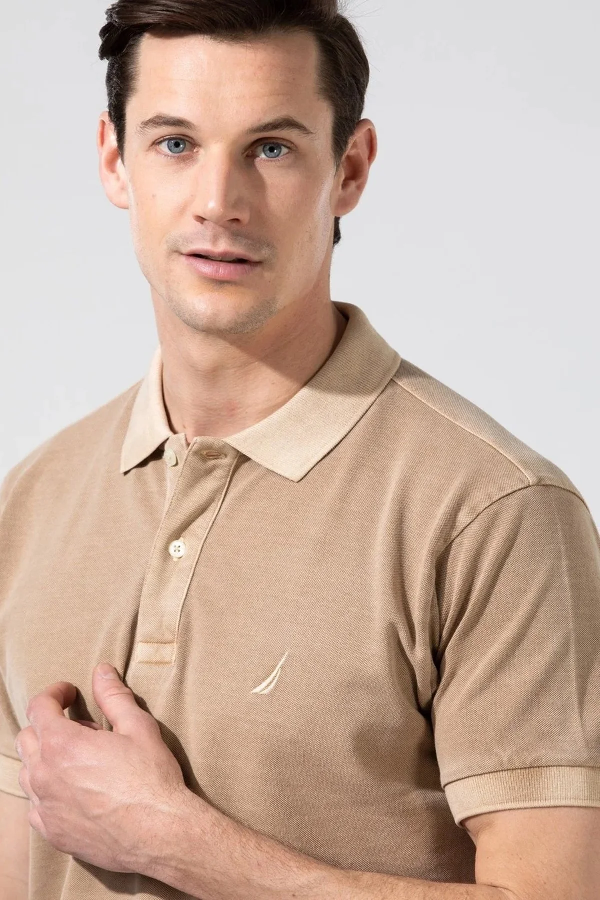 Nautica Pamuklu Düğmeli Classıc Fit Erkek Polo T Shirt K35111T 2TK BEJ - 8