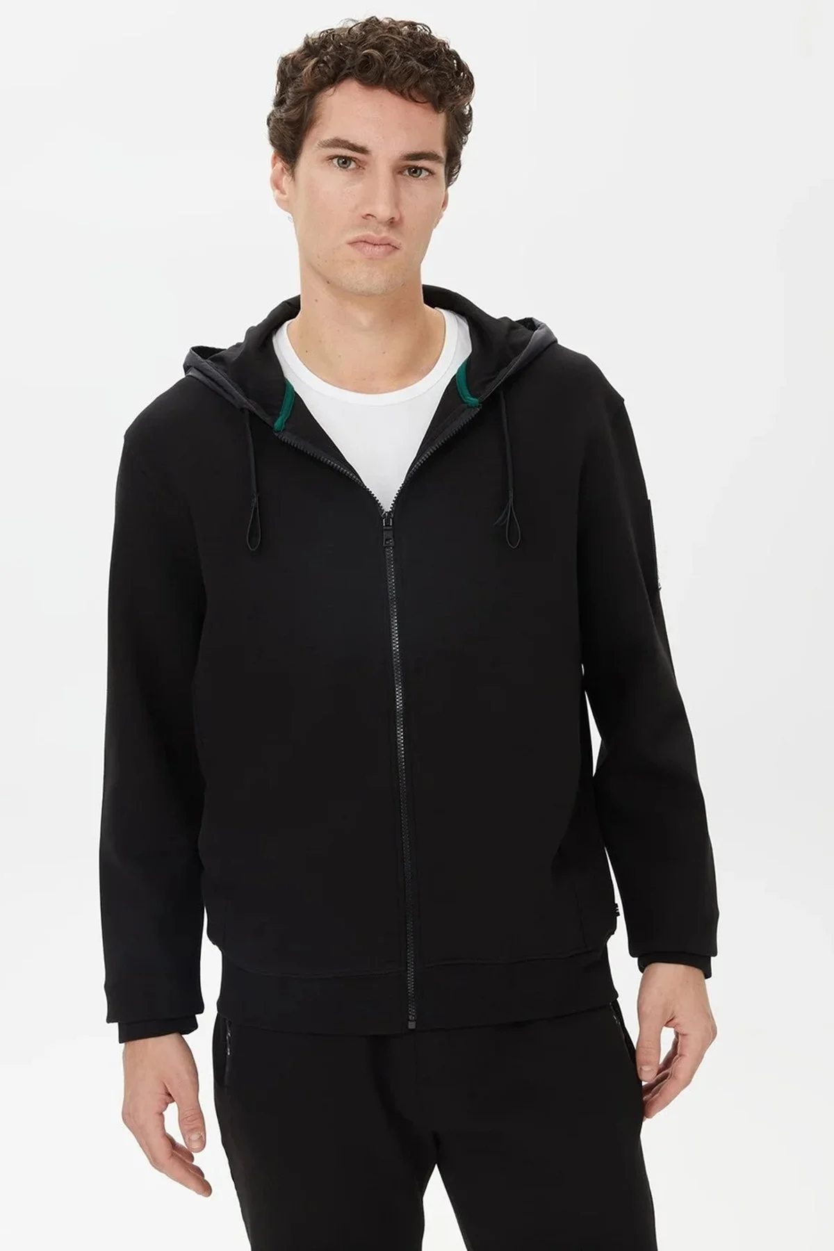 Nautica Pamuklu Fermuarlı Kapüşonlu Standart Fit Erkek Sweat K37265T 0TB SİYAH - 1