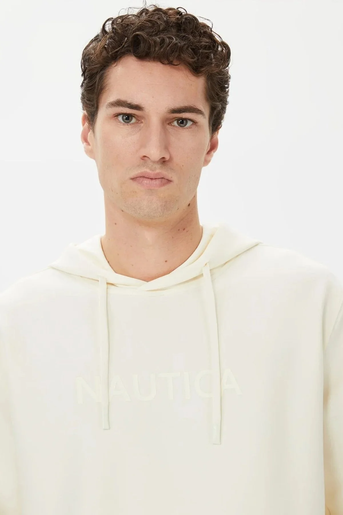 Nautica Pamuklu Kapüşonlu Kanguru Cepli Erkek Sweat K37226T 1MA KREM - 4