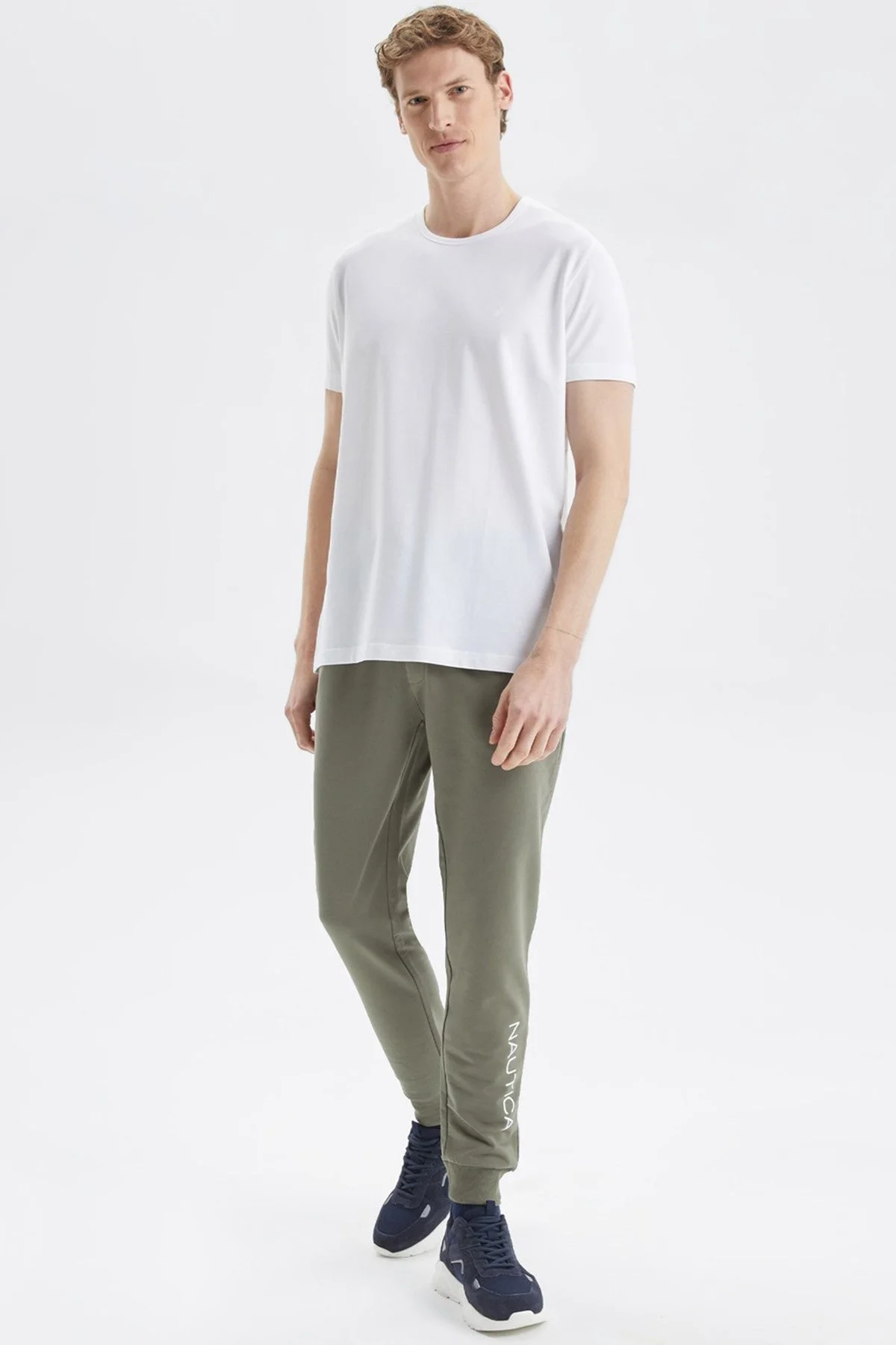 Nautica Pamuklu Regular Fit Bisiklet Yaka Erkek T Shirt V35009T 1BW BEYAZ - 2