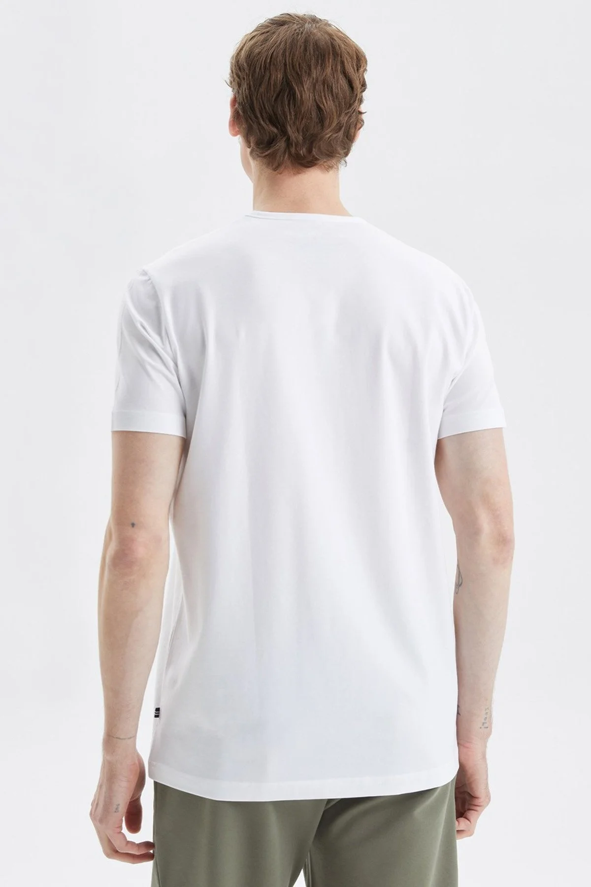 Nautica Pamuklu Regular Fit Bisiklet Yaka Erkek T Shirt V35009T 1BW BEYAZ - 4
