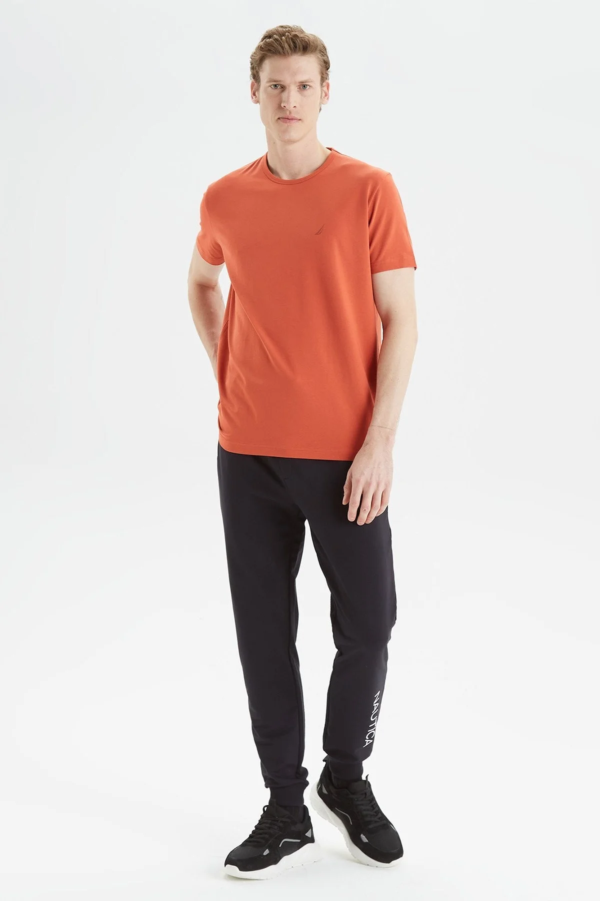 Nautica Pamuklu Regular Fit Bisiklet Yaka Erkek T Shirt V35009T 6XP KİREMİT - 2