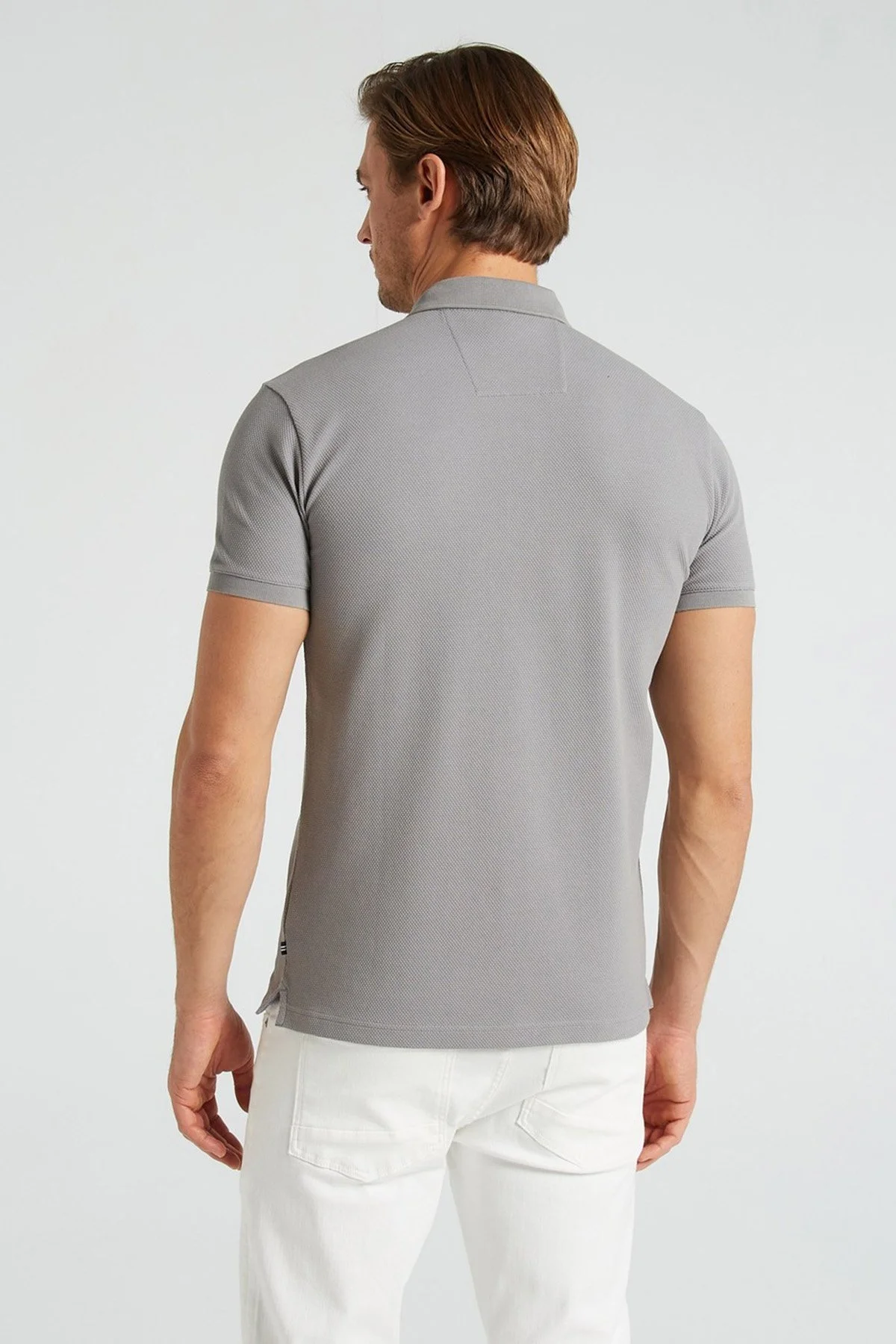 Nautica Pamuklu Slim Fit Düğmeli Erkek Polo T Shirt K35052T 0HF GRİ - 4