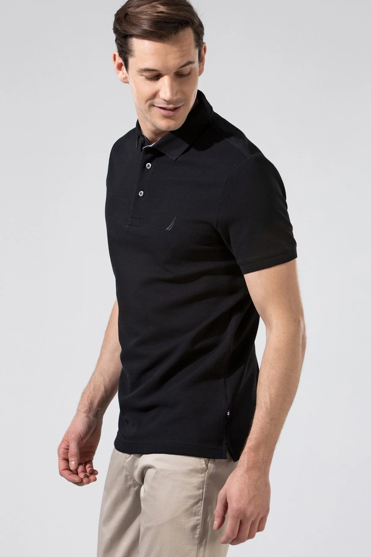 Nautica Pamuklu Slim Fit Düğmeli Erkek Polo T Shirt K35052T 0TB SİYAH - 2