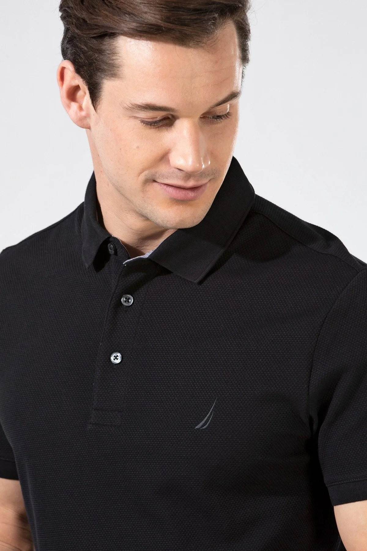 Nautica Pamuklu Slim Fit Düğmeli Erkek Polo T Shirt K35052T 0TB SİYAH - 3