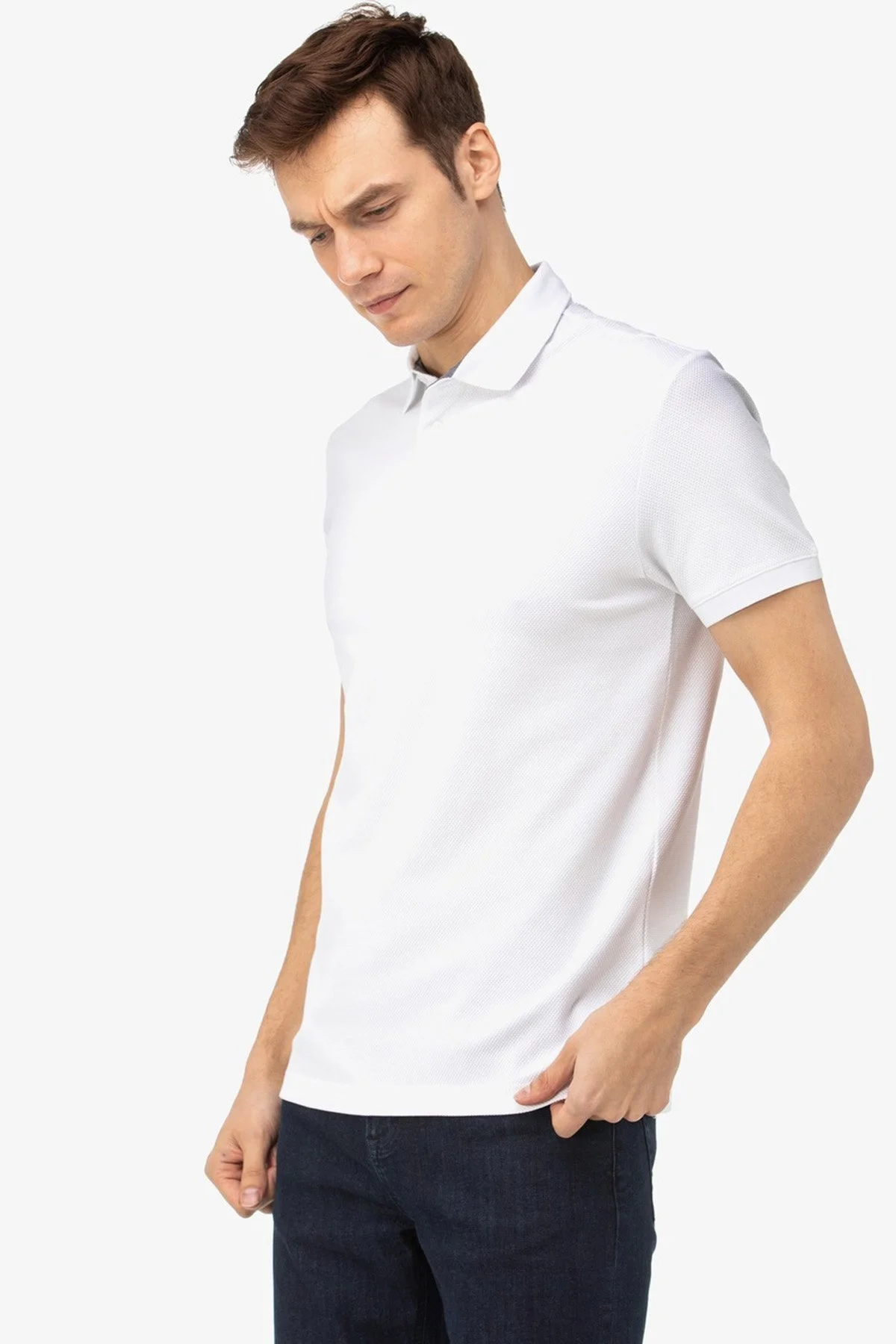 Nautica Pamuklu Slim Fit Düğmeli Erkek Polo T Shirt K35052T 1BW BEYAZ - 2