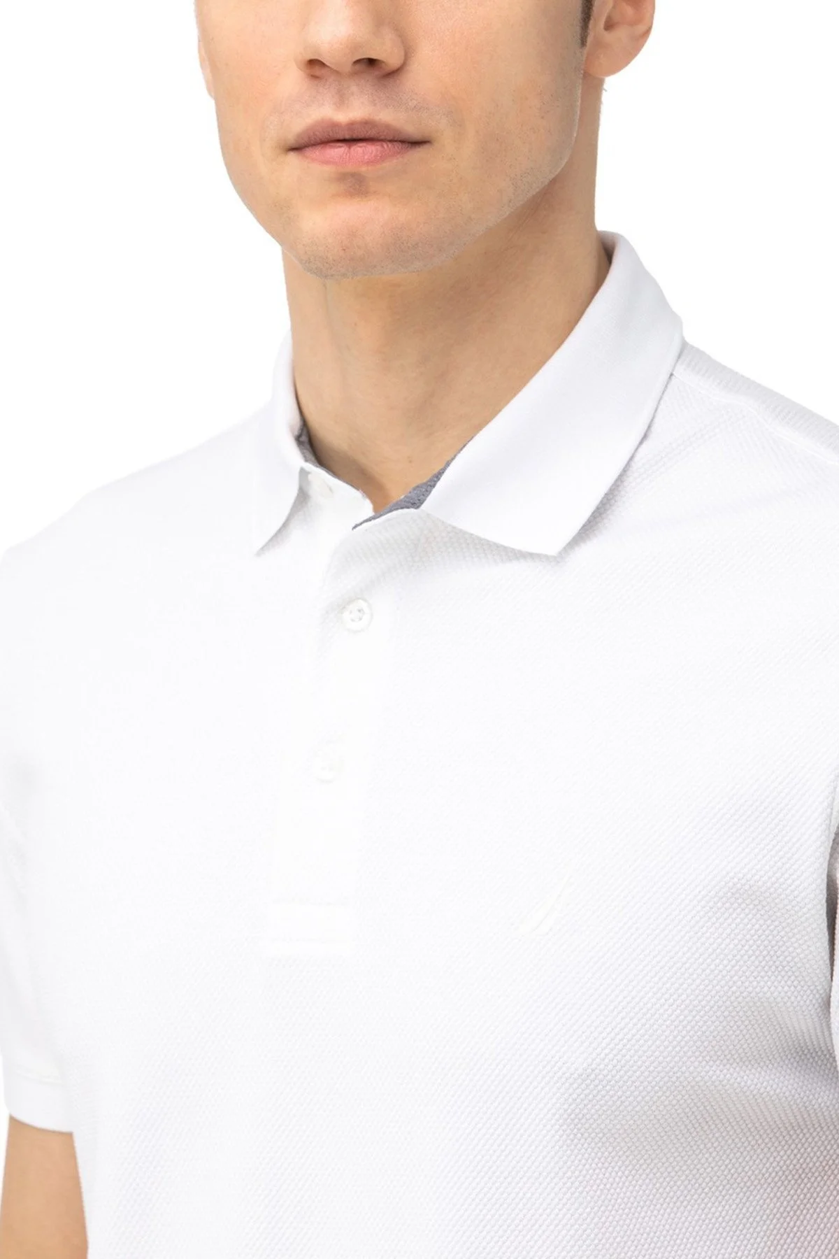 Nautica Pamuklu Slim Fit Düğmeli Erkek Polo T Shirt K35052T 1BW BEYAZ - 3