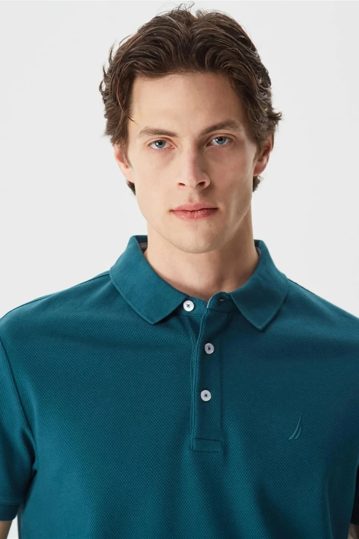 Nautica Pamuklu Slim Fit Düğmeli Erkek Polo T Shirt K35052T 3DC PETROL - 3