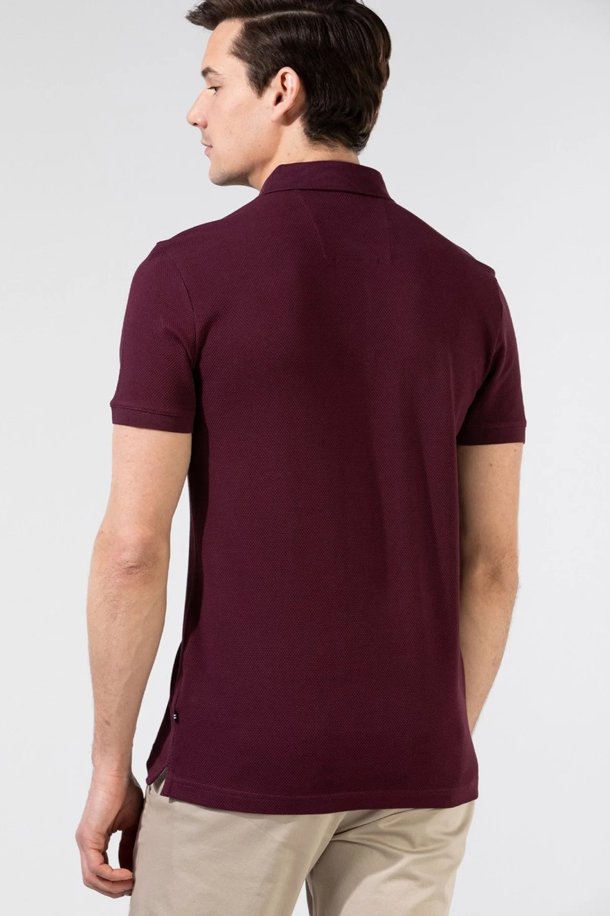 Nautica Pamuklu Slim Fit Düğmeli Erkek Polo T Shirt K35052T 6WV BORDO - 4