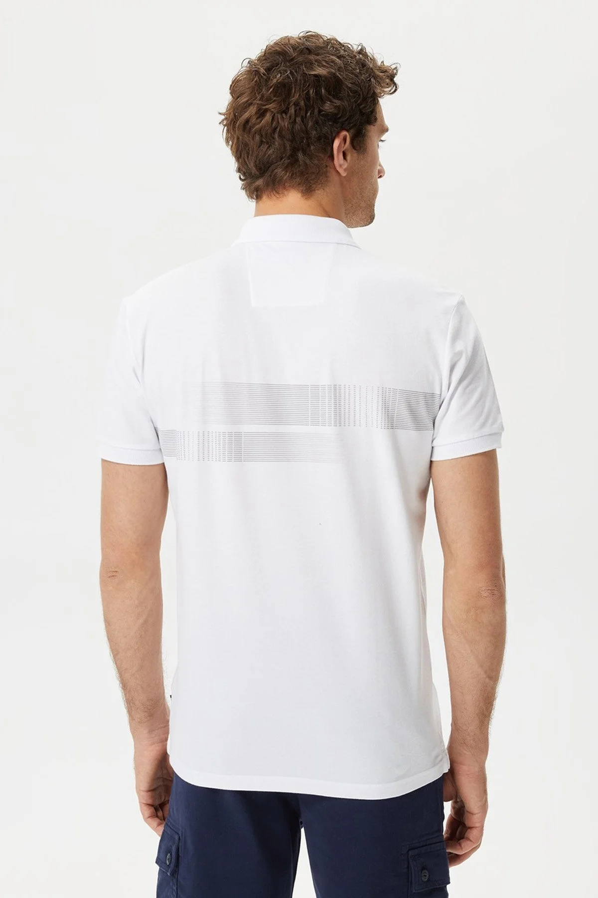 Nautica Pamuklu Slim Fit Düğmeli Erkek Polo T Shirt K35431T 1BW BEYAZ - 4