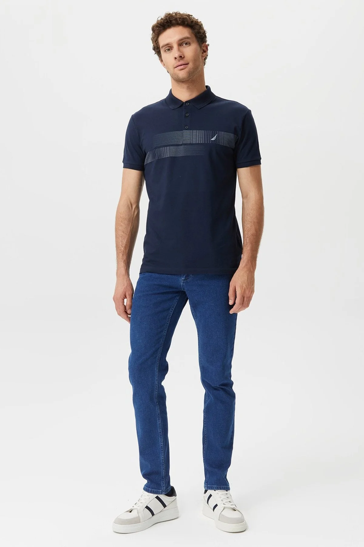 Nautica Pamuklu Slim Fit Düğmeli Erkek Polo T Shirt K35431T 4NV LACİVERT - 2