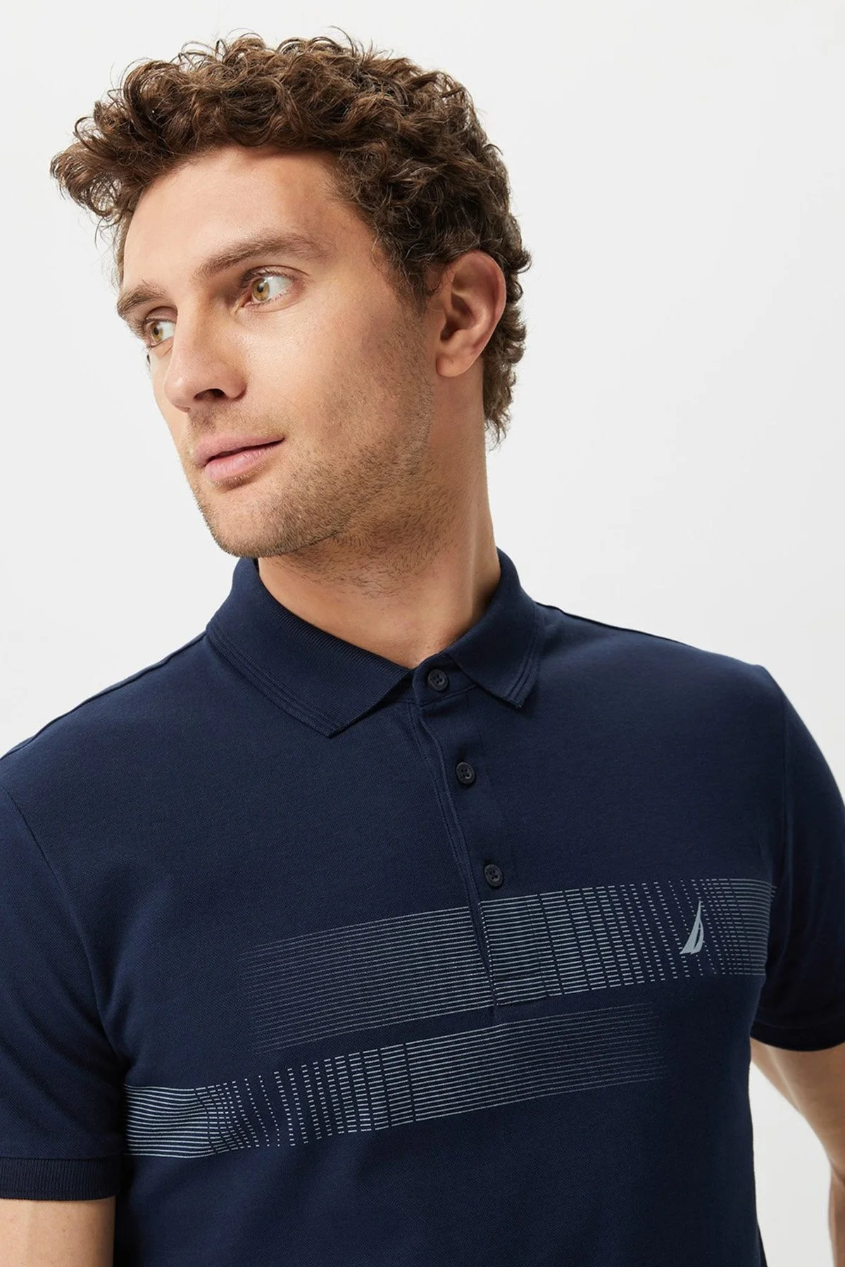 Nautica Pamuklu Slim Fit Düğmeli Erkek Polo T Shirt K35431T 4NV LACİVERT - 3