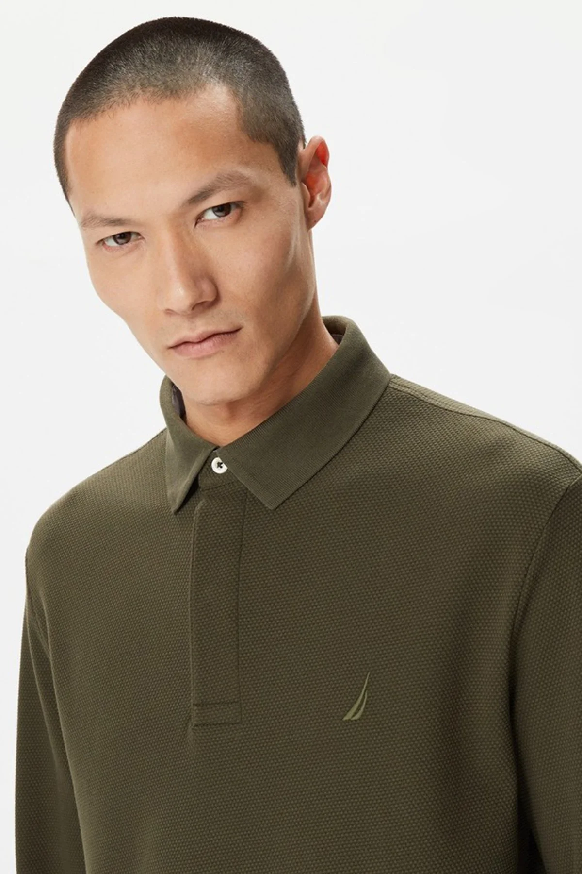 Nautica Pamuklu Slim Fit Erkek Polo Yaka T Shirt K37015T3FB HAKİ - 3