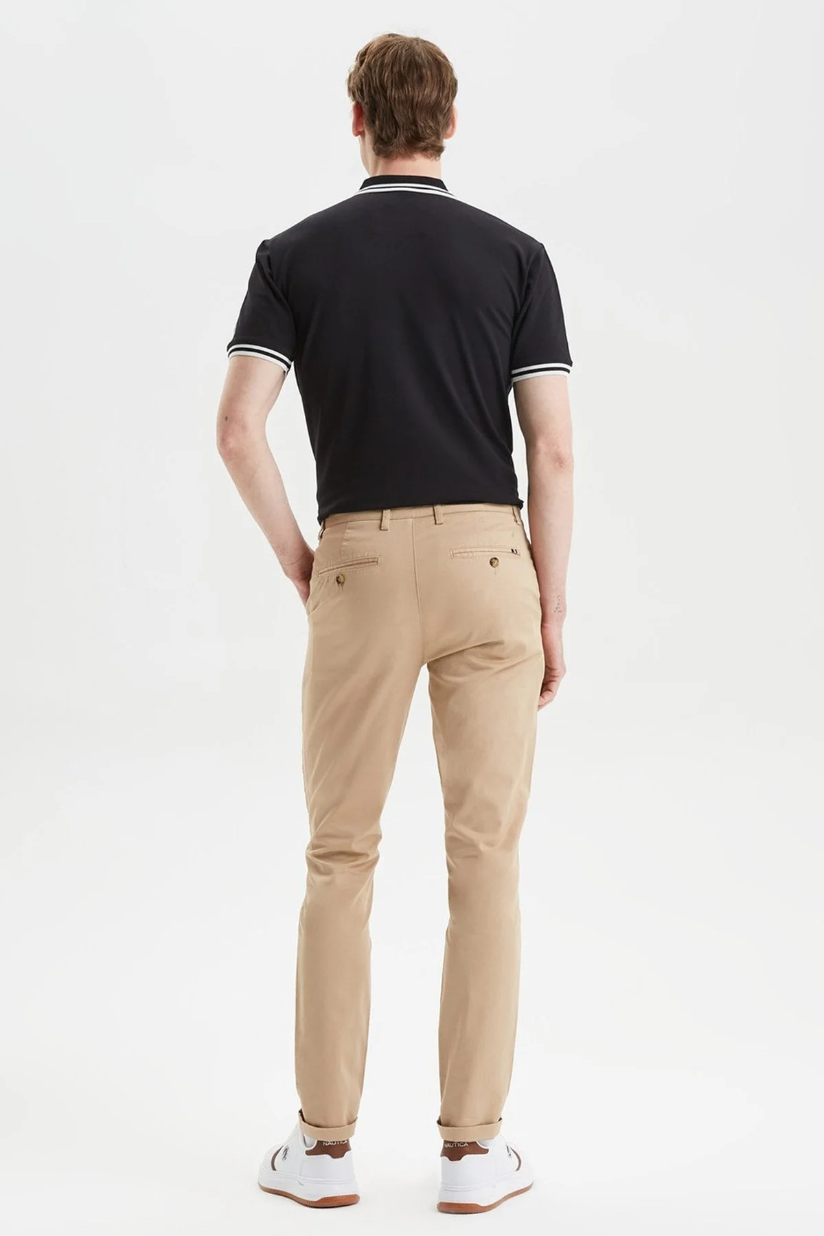 Nautica Streç Pamuklu Normal Bel Slim Fit Chino Erkek Pantolon P01000T 2TK BEJ - 6