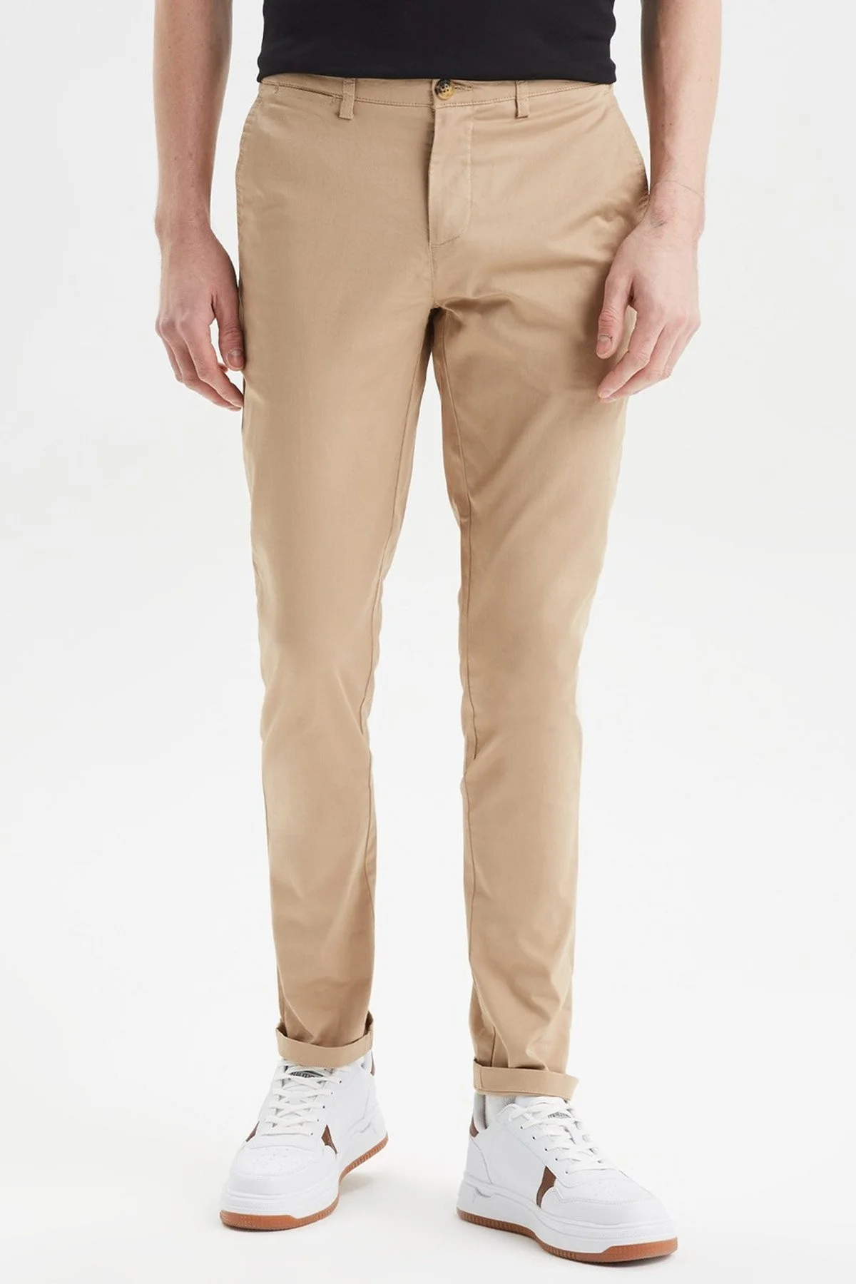 Nautica Streç Pamuklu Normal Bel Slim Fit Chino Erkek Pantolon P01000T 2TK BEJ - 7