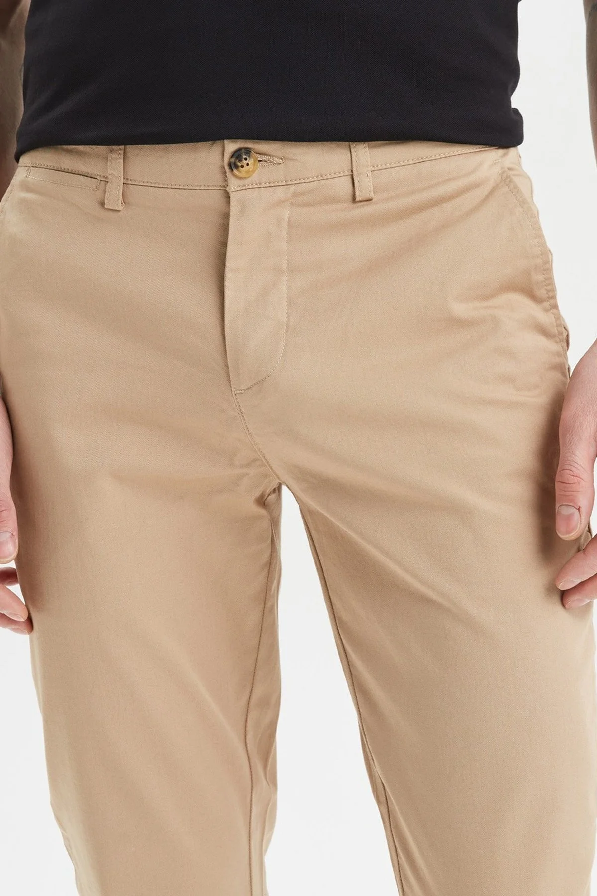 Nautica Streç Pamuklu Normal Bel Slim Fit Chino Erkek Pantolon P01000T 2TK BEJ - 8