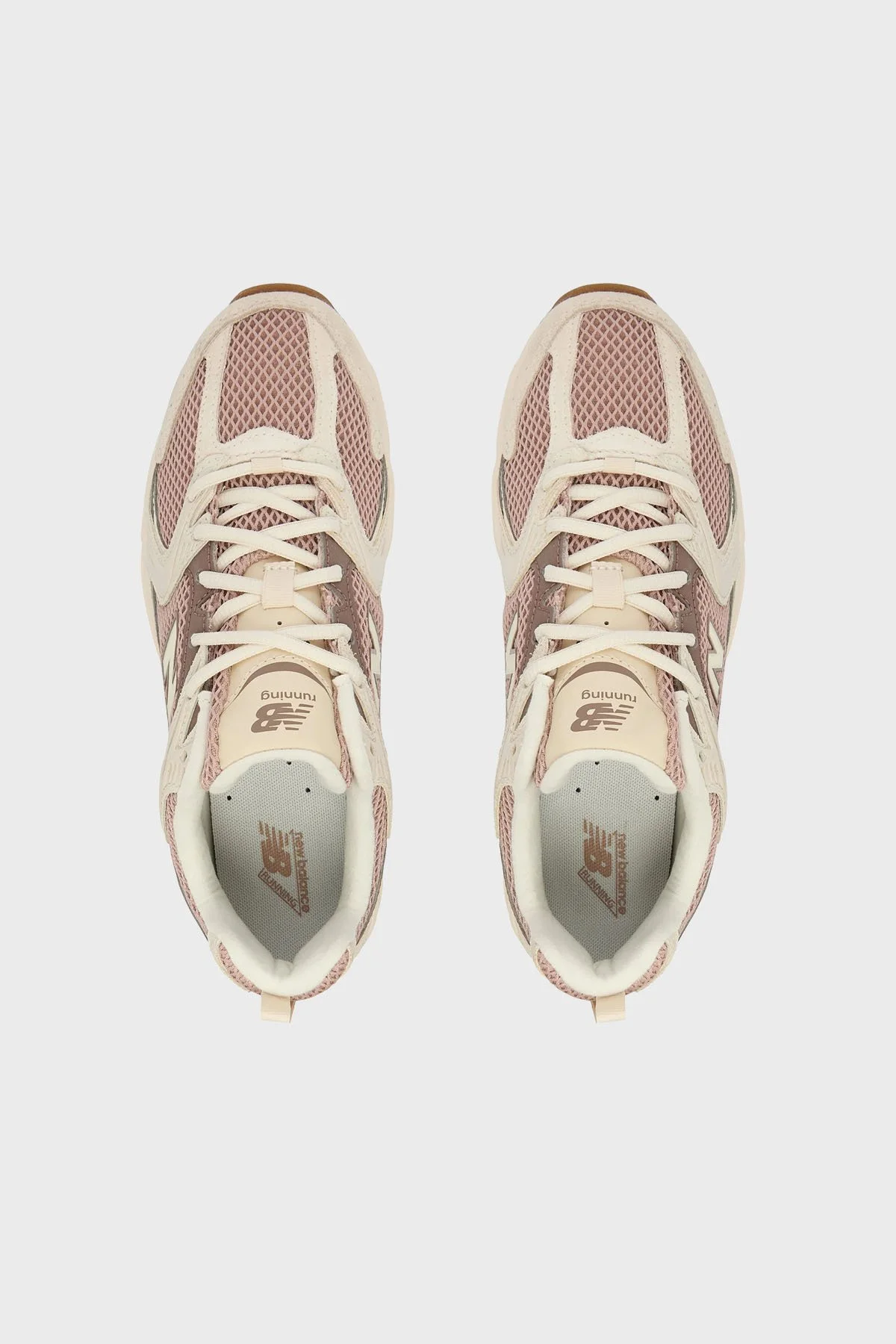 New Balance Deri Karışımlı Logolu Bağcıklı Bayan Ayakkabı U530SUA BİSKÜVİ - 5