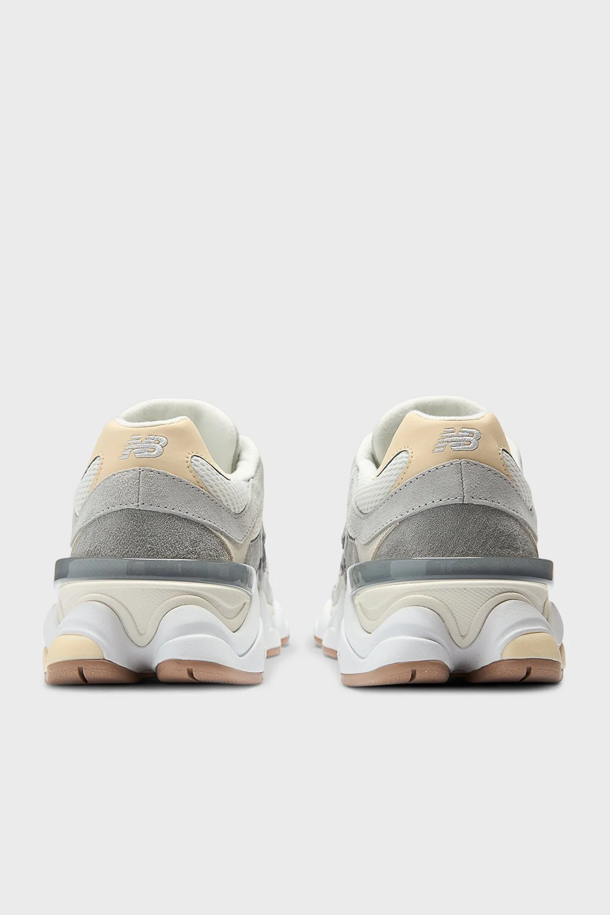 New Balance Deri Karışımlı Logolu Bağcıklı Unisex Ayakkabı U9060AUB EKRU-GRİ - 4