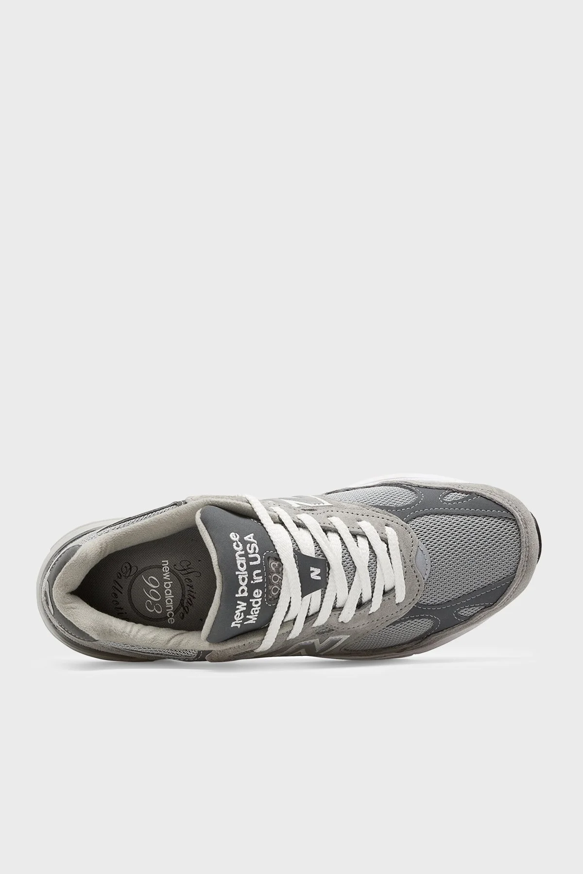 New Balance Deri Karışımlı Logolu Sneaker Kadın Ayakkabı WR993GL Gri - 3