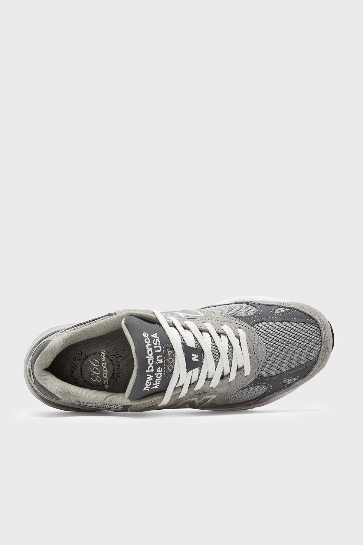 New Balance Deri Karışımlı Sneaker Erkek Ayakkabı MR993GL Gri - 3