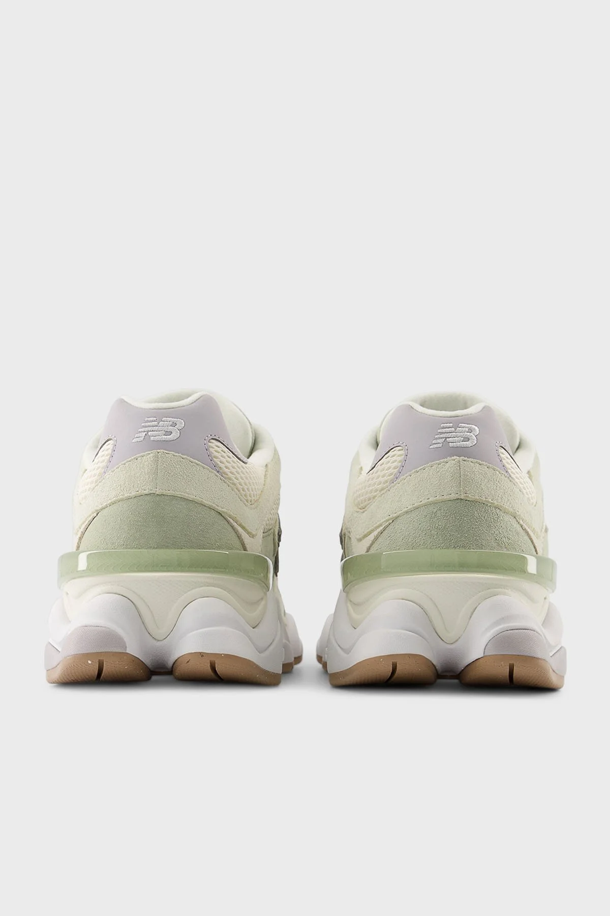 New Balance Deri Karışımlı Süet Logolu Bağcıklı Sneaker Bayan Ayakkabı U9060AUC EKRU-YEŞİL - 4