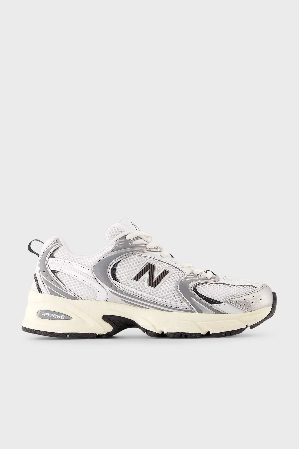New Balance Logolu Bağcıklı Sneaker Bayan Ayakkabı U530ESA EKRU-GÜMÜŞ - 1