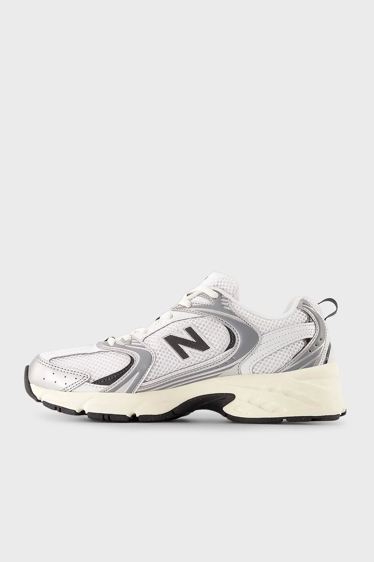 New Balance Logolu Bağcıklı Sneaker Bayan Ayakkabı U530ESA EKRU-GÜMÜŞ - 2