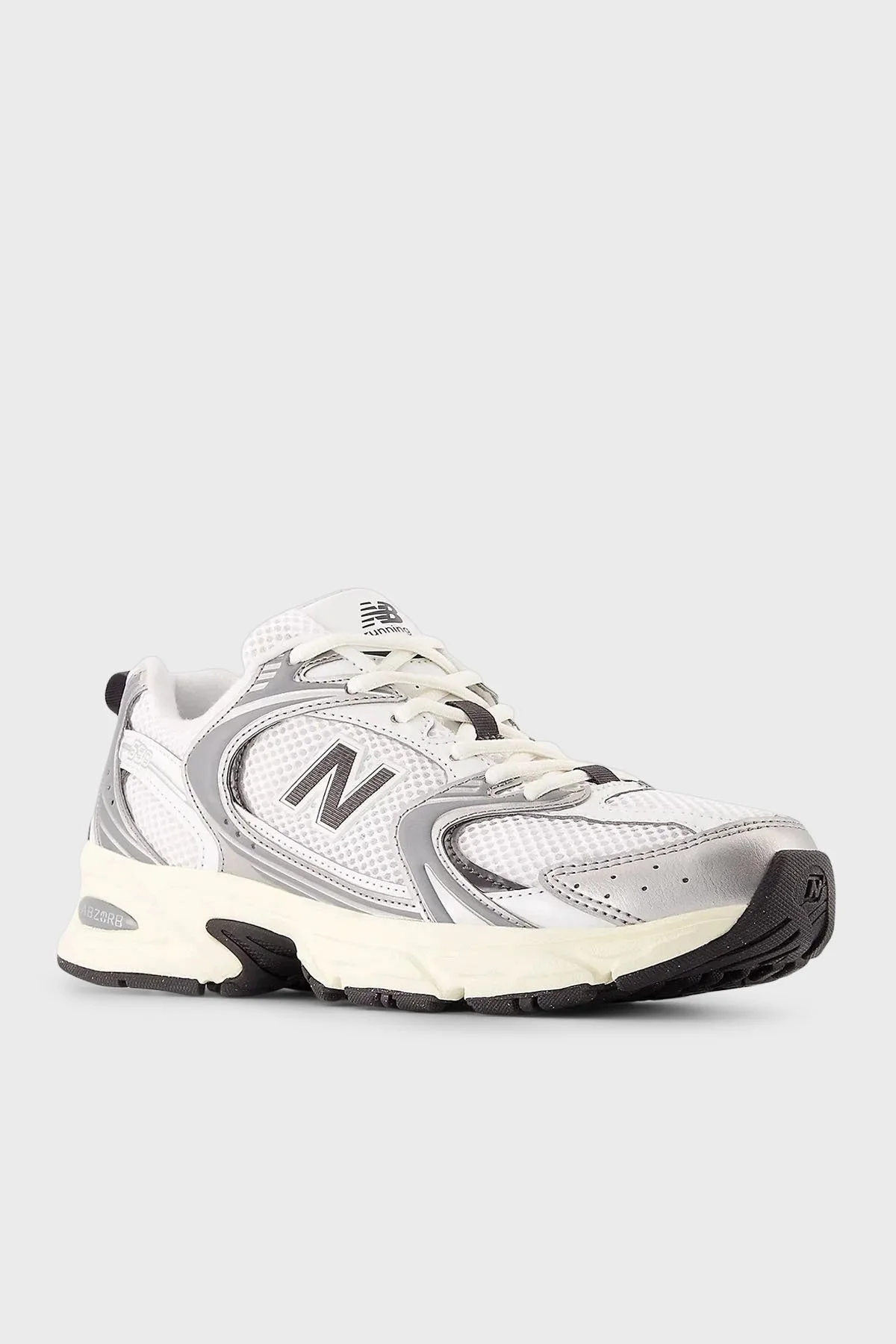 New Balance Logolu Bağcıklı Sneaker Bayan Ayakkabı U530ESA EKRU-GÜMÜŞ - 3