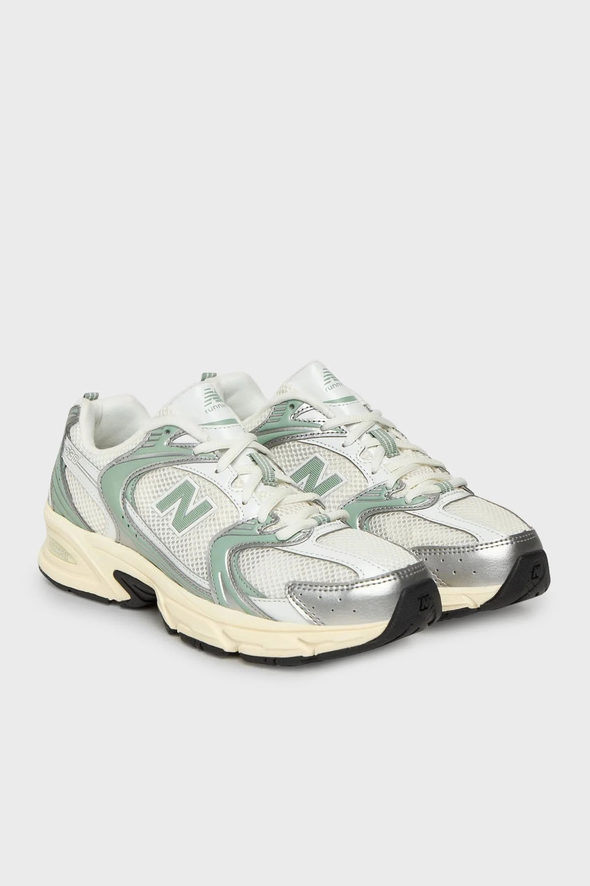 New Balance Logolu Bağcıklı Sneaker Bayan Ayakkabı U530SEB EKRU-YEŞİL - 2