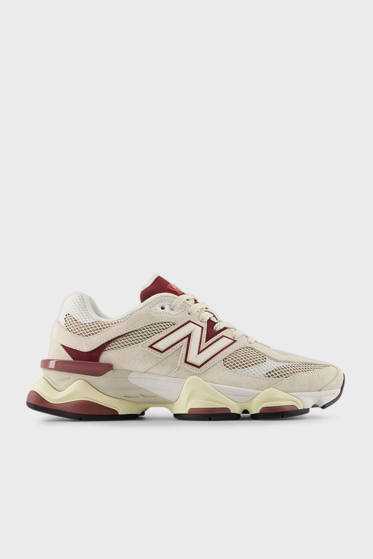 New Balance Logolu Hakiki Deri Süet Detaylı Sneaker Bayan Ayakkabı U9060PSD Ekru-Bordo - 1