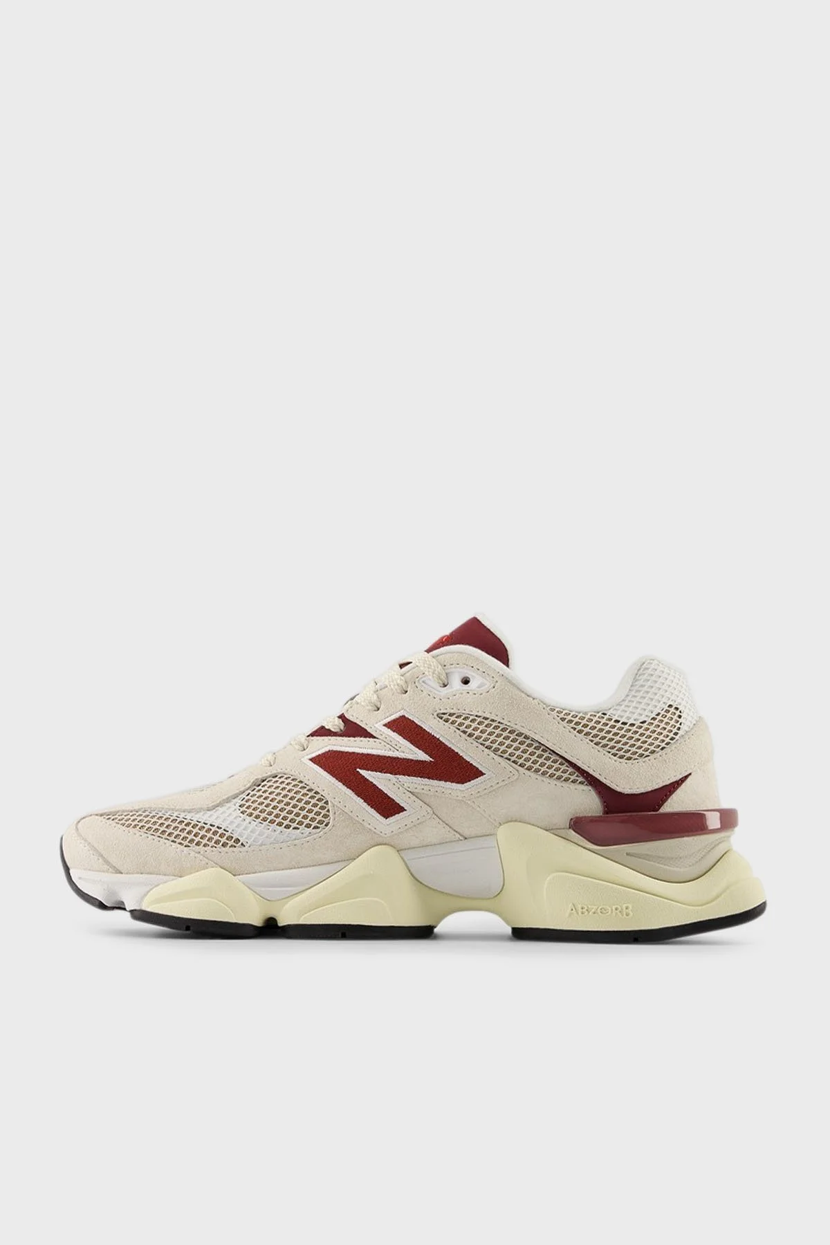 New Balance Logolu Hakiki Deri Süet Detaylı Sneaker Bayan Ayakkabı U9060PSD Ekru-Bordo - 3