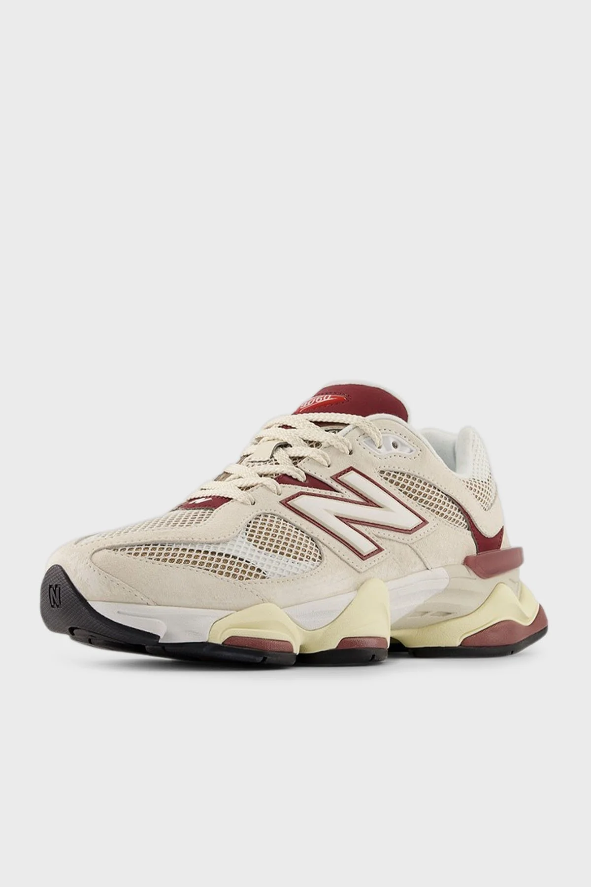 New Balance Logolu Hakiki Deri Süet Detaylı Sneaker Bayan Ayakkabı U9060PSD Ekru-Bordo - 4