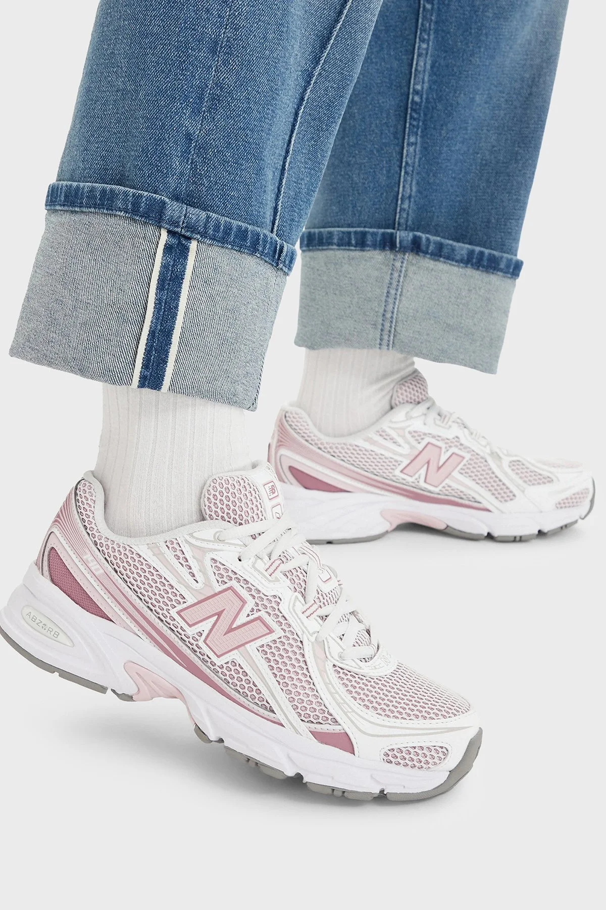 New Balance Logolu Sneaker Kadın Ayakkabı U74078Z Pembe-beyaz - 1