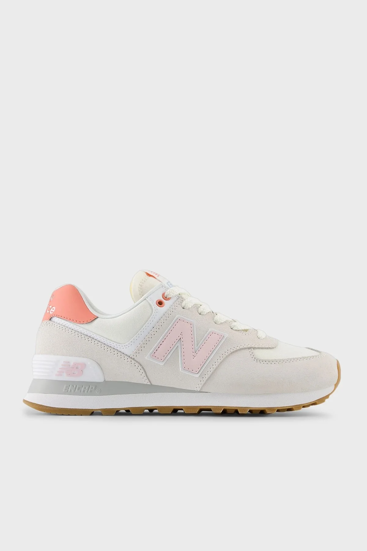 New Balance NB Lifestyle Logolu Süet Detaylı Sneaker Bayan Ayakkabı WL574IPK BEYAZ - 6