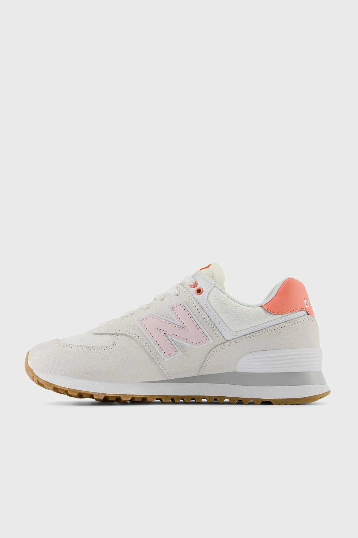 New Balance NB Lifestyle Logolu Süet Detaylı Sneaker Bayan Ayakkabı WL574IPK BEYAZ - 7