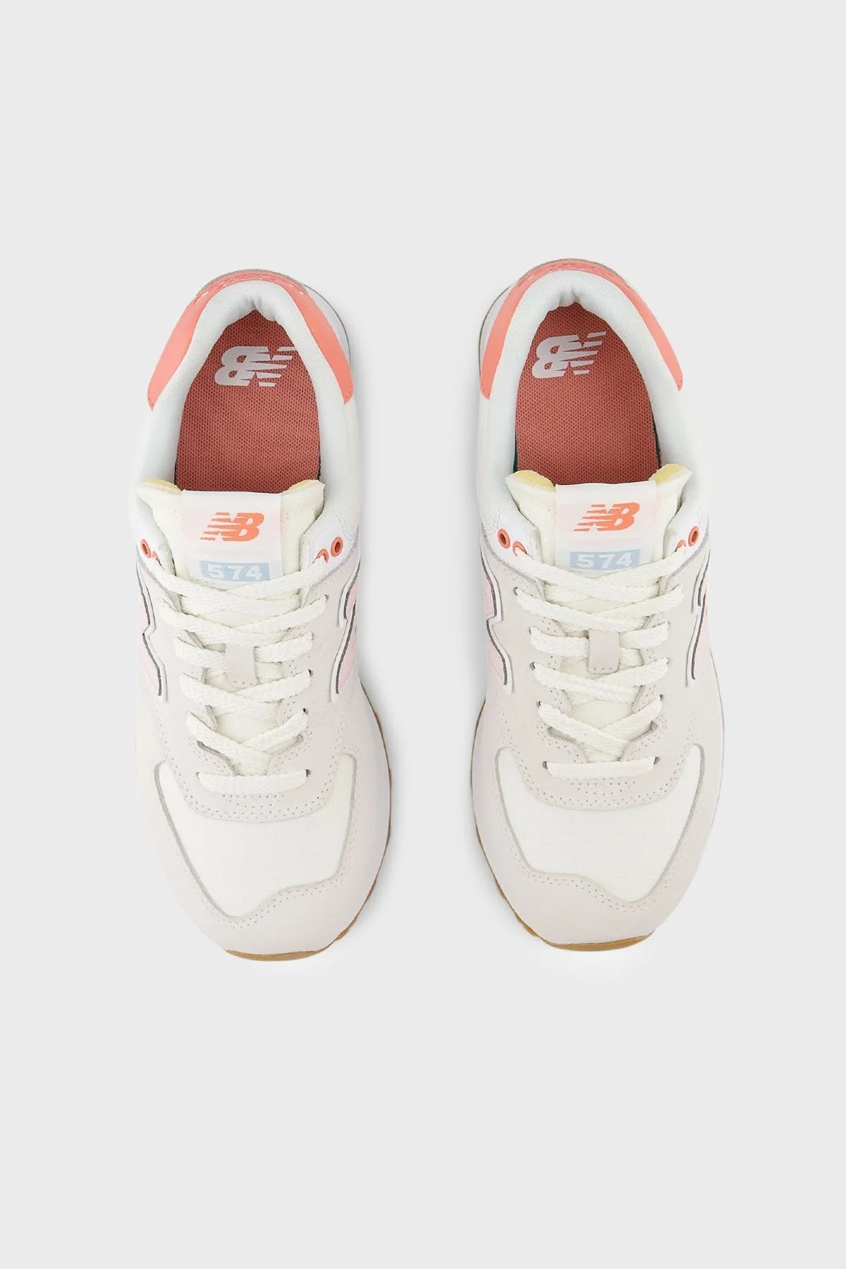 New Balance NB Lifestyle Logolu Süet Detaylı Sneaker Bayan Ayakkabı WL574IPK BEYAZ - 8