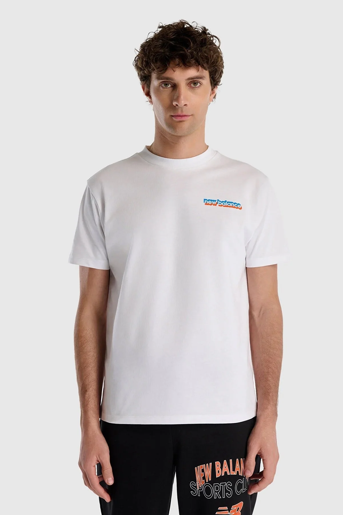 New Balance NB Lifestyle Pamuklu Comfort Fit Sırt Baskılı Erkek T Shirt MNT1533WT BEYAZ - 9