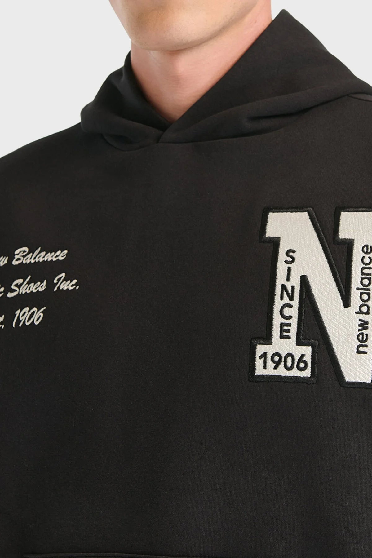 New Balance NB Lifestyle Pamuklu Oversize Fit Logolu Kapüşonlu Unisex Sweat 0UNH3534BK SİYAH - 5