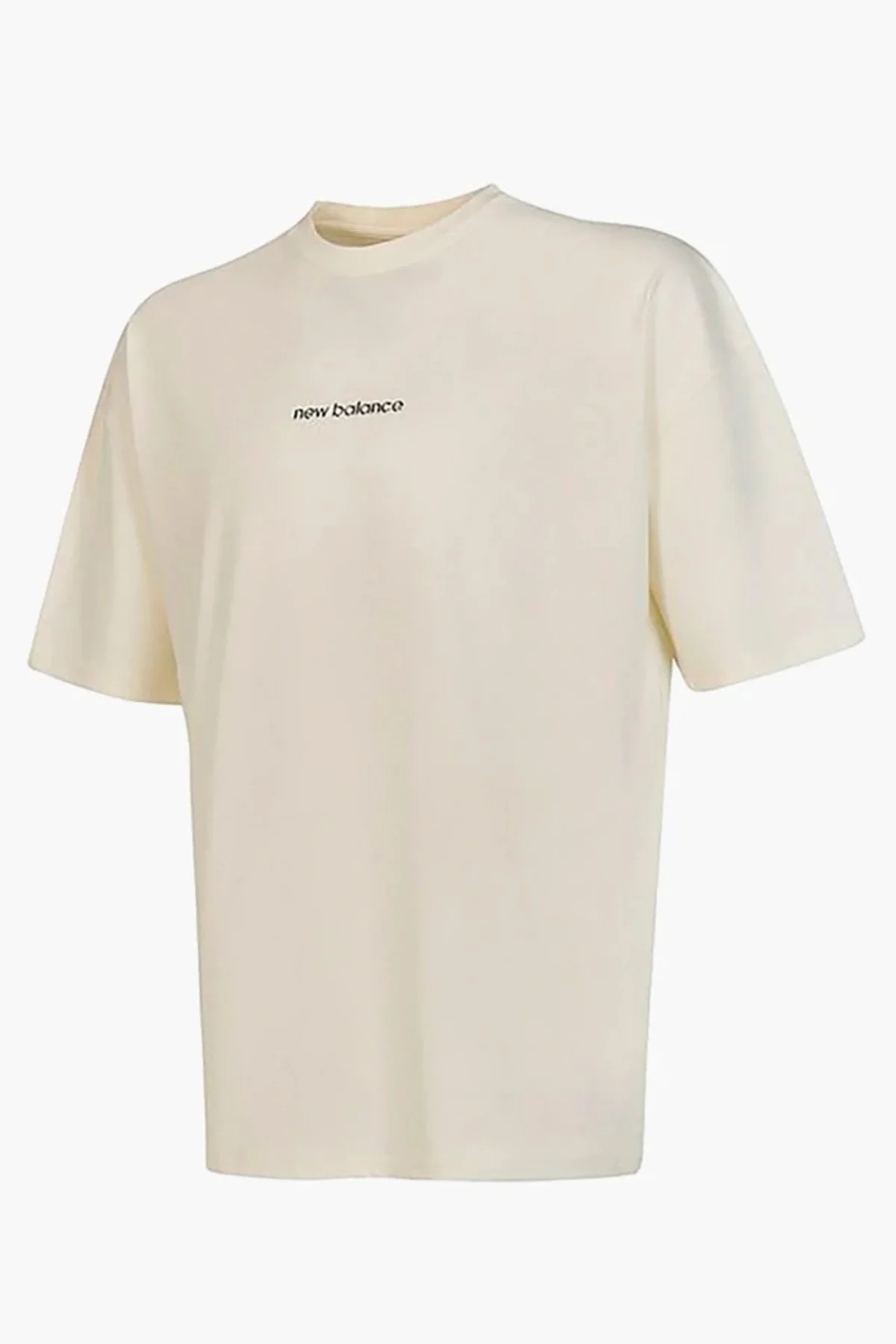 New Balance NB Lifestyle Regular Fit Bisiklet Yaka Logolu Unisex T Shirt UNT3535-SST BEJ - 1