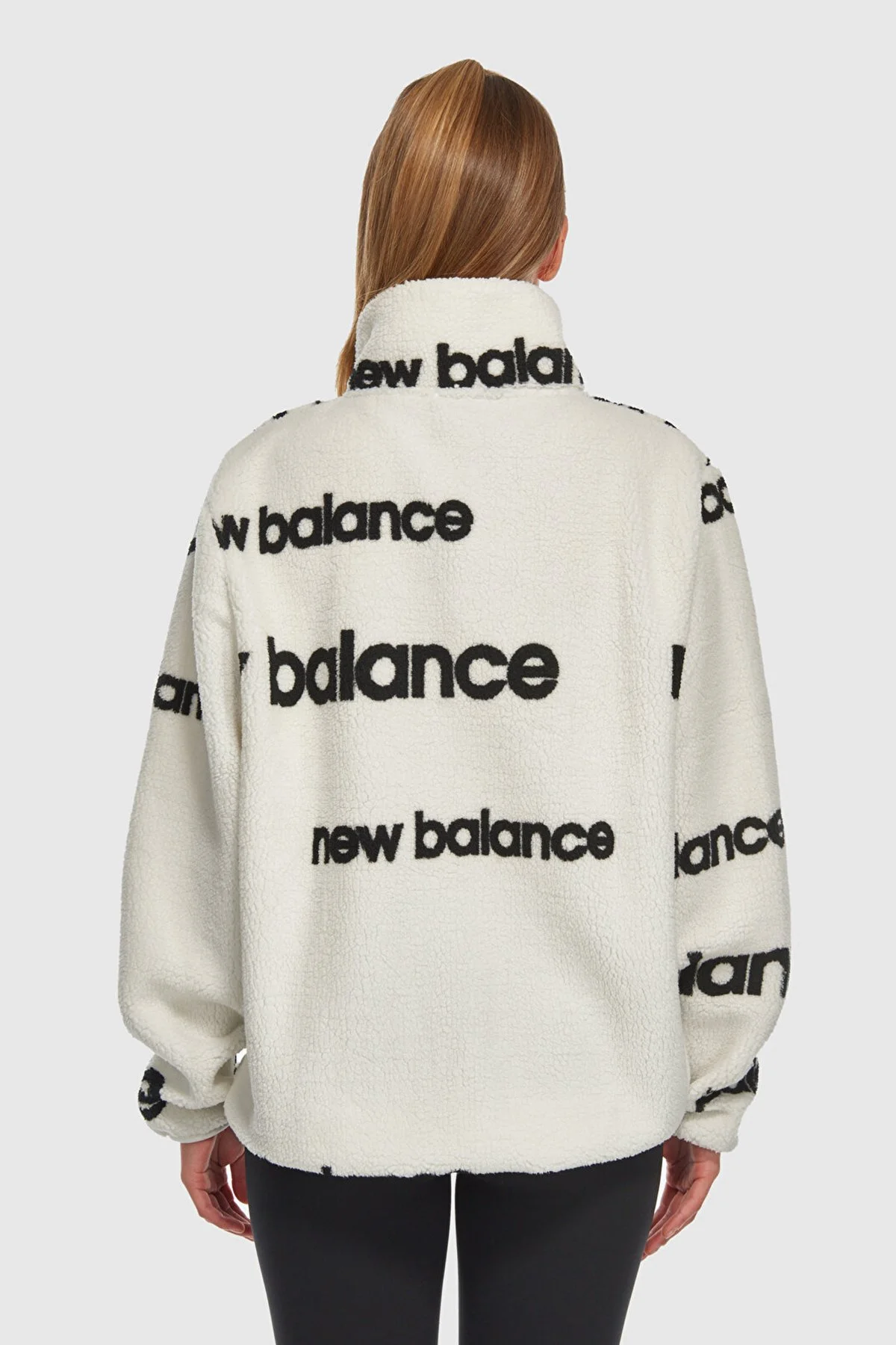New Balance NB Lifestyle Regular Fit Logolu Dik Yaka Unisex Sweat 0UNC3358WT BEYAZ - 5