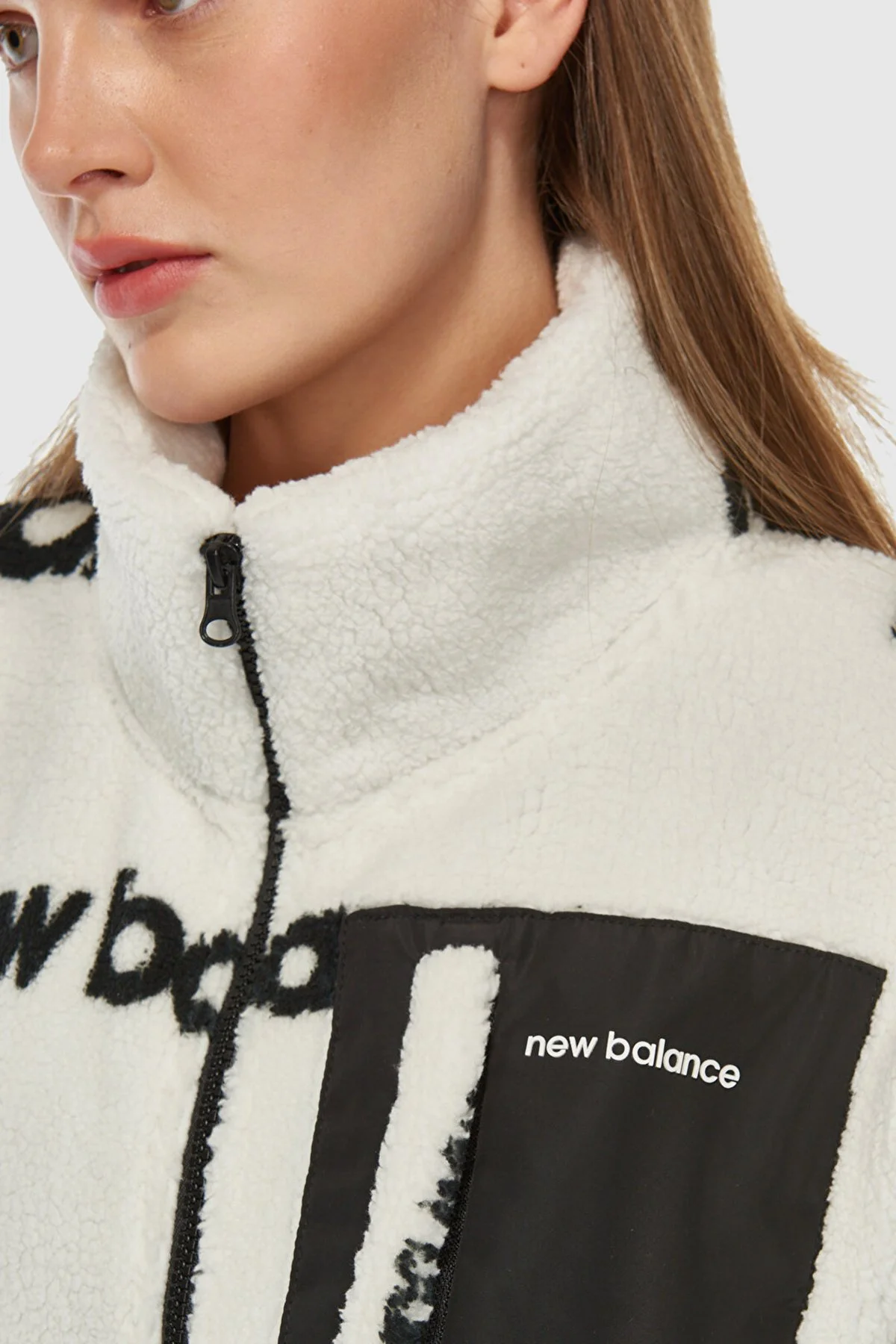 New Balance NB Lifestyle Regular Fit Logolu Dik Yaka Unisex Sweat 0UNC3358WT BEYAZ - 6