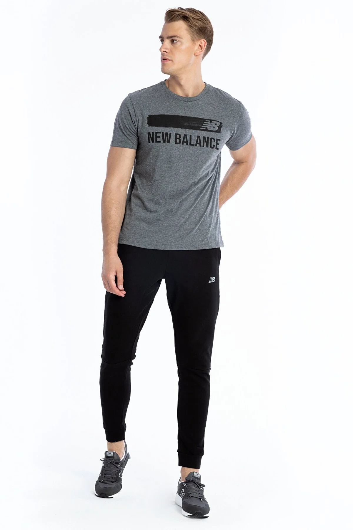 New Balance NB Mens Lifestyle Erkek Eşofman Altı MNP3804 BK SİYAH - 4