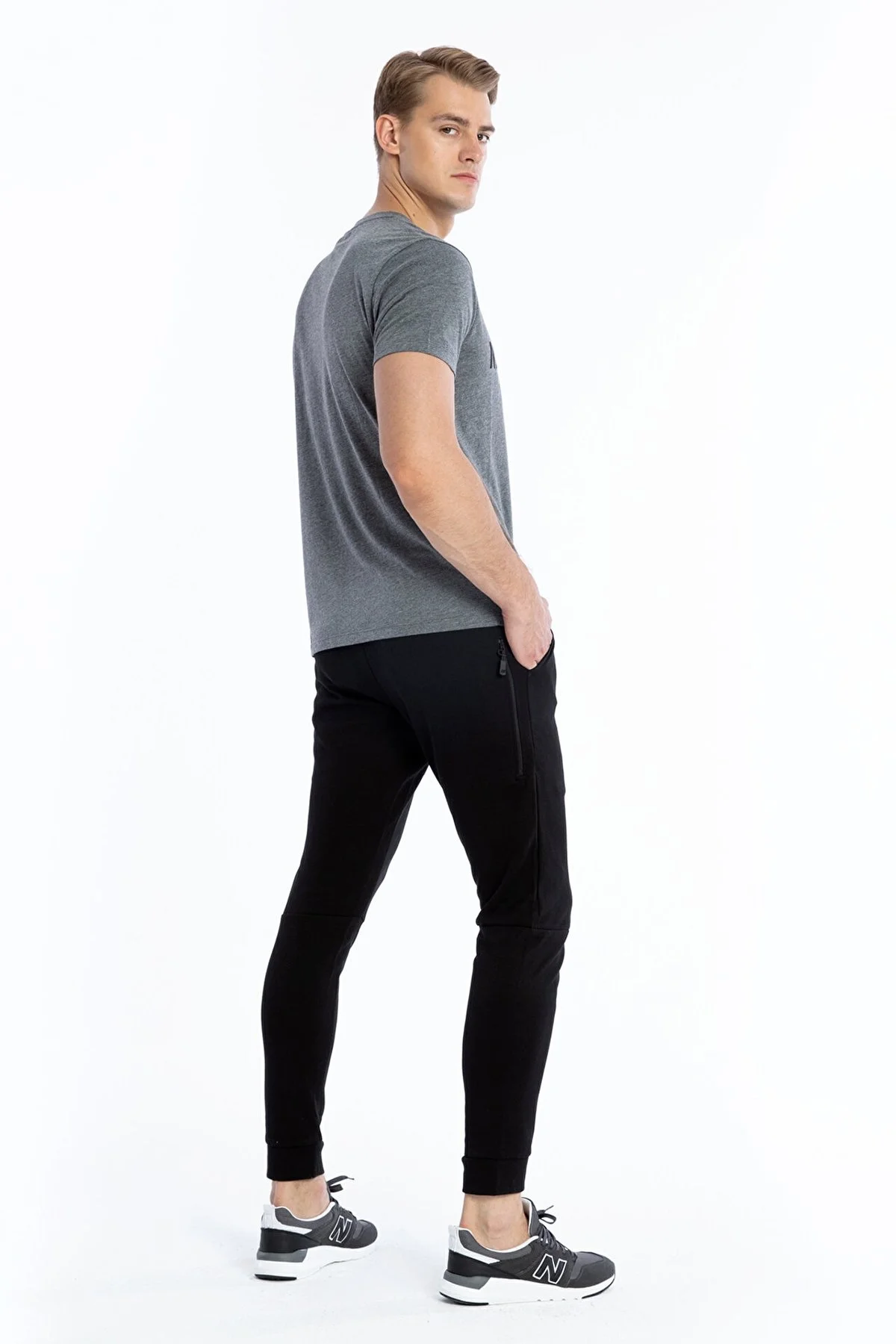 New Balance NB Mens Lifestyle Erkek Eşofman Altı MNP3804 BK SİYAH - 5