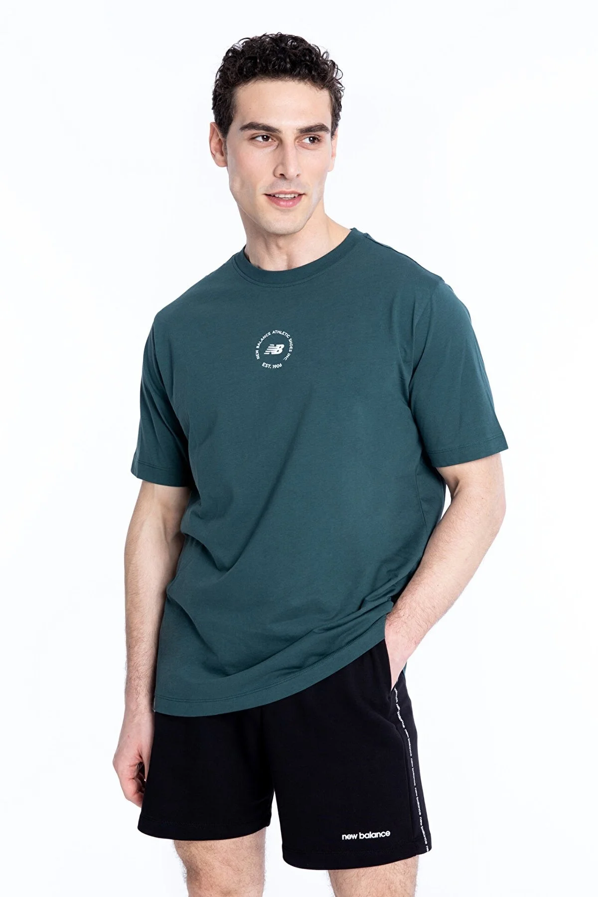 New Balance NB Unisex Lifesyle Relaxed Fit T Shirt UNT1311 PNE YEŞİL - 7