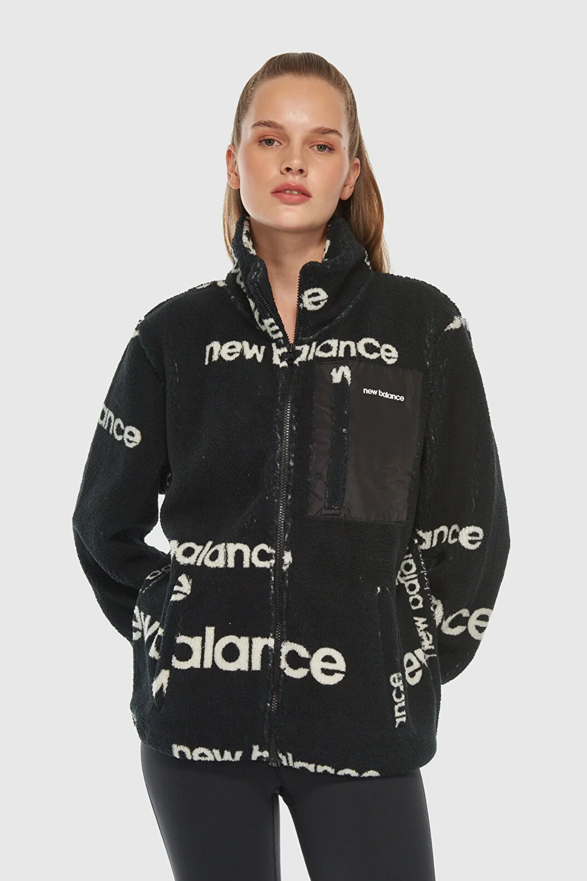 New Balance Regular Fit Logolu Dik Yaka Unisex Sweat 0UNC3358BK SİYAH - 1